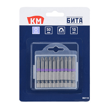 Бита КМ (882118) PZ2 магнитная 50 мм (10 шт.)