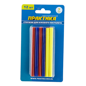 Стержни клеевые Практика 7х100 мм цветные 66 г (12 шт.)