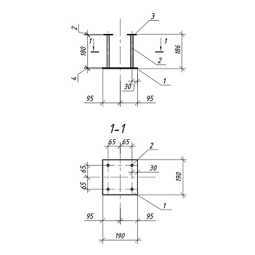 Закладная под бетонирование 190х190х186 мм