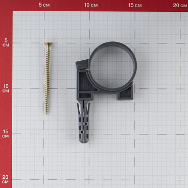 Хомут сантехнический 50 мм пластик с дюбелем для крепления трубы (2 шт.)