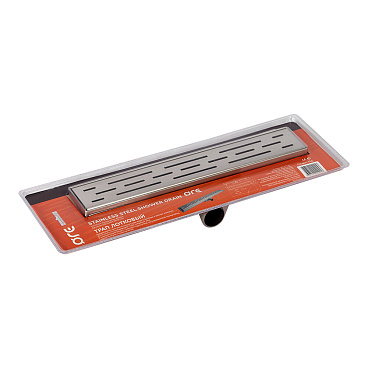 Лоток душевой Ore с гидрозатвором 400х65 мм d40 мм решетка из нержавеющей стали (Drain H4)