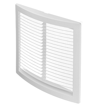 Решетка вентиляционная пластиковая приточно-вытяжная Era РЦ 200х200 мм с сеткой белая