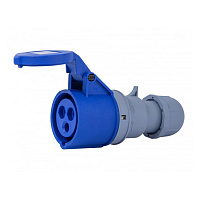 Розетка силовая переносная Dekraft РП-103 с заземлением 2P+PE 1 фаза 16 А 220 В IP44 синяя (26130DEK)