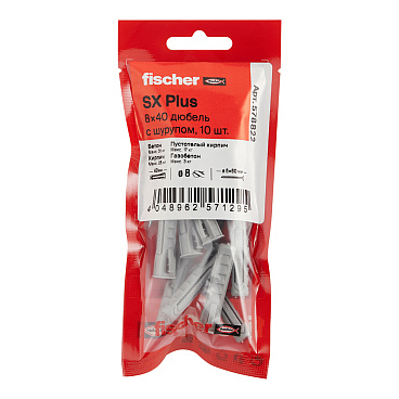 Дюбель распорный Fischer SX PLUS 8x40 мм нейлон с шурупом (10 шт.)