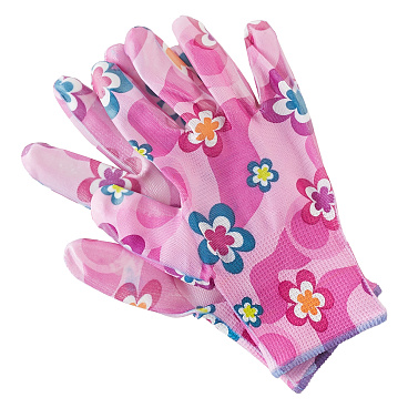 Перчатки нейлоновые с нитриловым обливом КМ розовые 8 (М)