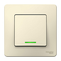 Выключатель Systeme Electric Blanca одноклавишный встраиваемый молочный с подсветкой (BLNVS010112)