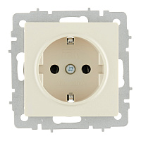 Розетка IEK Brite РС11-1-0-БрКр встраиваемая бежевая с заземлением (BR-R11-16-K10)