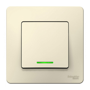 Выключатель Systeme Electric Blanca одноклавишный встраиваемый молочный с подсветкой (BLNVS010112)