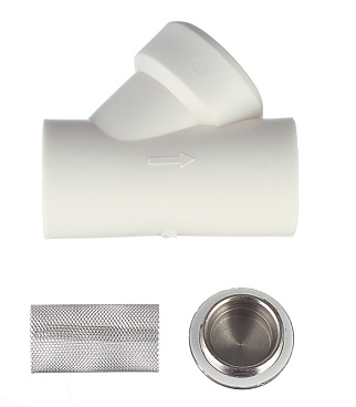 Фильтр полипропиленовый Valtec косой 32 мм В/В сетчатый (VTp.786.0.032)