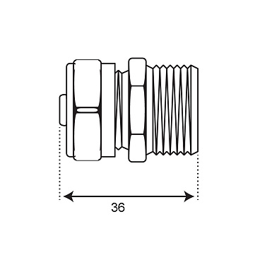 Соединитель прямой 20 обж(ц) х 3/4 НР(ш)