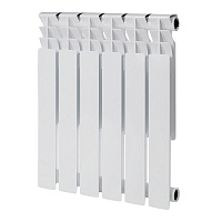 Радиатор биметаллический КМ 500 мм 6 секций 1" боковое подключение белый