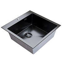 Мойка для кухни Mixline Pro 53х43х20 см врезная с сифоном сталь графит (547234)