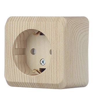 Розетка Systeme Electric Этюд накладная сосна со шторками (PA16-004D)