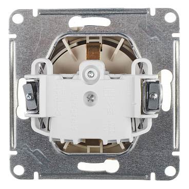 Розетка Systeme Electric AtlasDesign встраиваемая бежевая со шторками с выталкивателем (ATN000247)