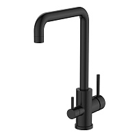 Смеситель для кухни Voda черный с высоким изливом с подключением к фильтру однорычажный (FW519Black)
