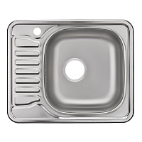 Мойка для кухни Ukinox Nord 58х48х16 см врезная с крылом сталь (Nr 580х480 (0,6) R, G)