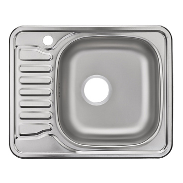 Мойка для кухни Ukinox Nord 58х48х16 см врезная с крылом сталь (Nr 580х480 (0,6) R, G)