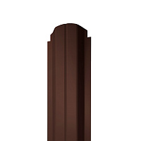 Евроштакетник двухсторонний П-образный 0,4 мм 100х2000 мм коричневый RAL 8017 фигурный срез