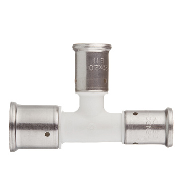Тройник Henco (11PKW-262020) 26(пресс) х 20(пресс) х 20(пресс) PVDF белый