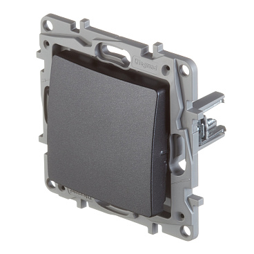 Выключатель Legrand Etika одноклавишный встраиваемый антрацит (672601)