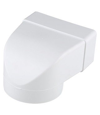 Соединитель угловой пластиковый для плоских воздуховодов 60х120 мм с круглыми d100 мм