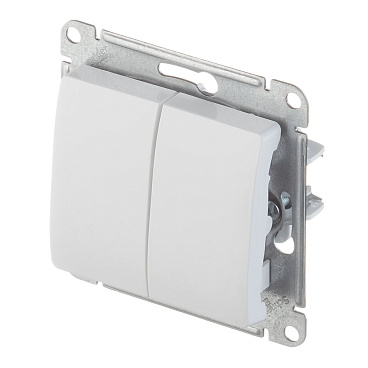 Переключатель Systeme Electric Glossa двухклавишный встраиваемый белый (GSL000165)