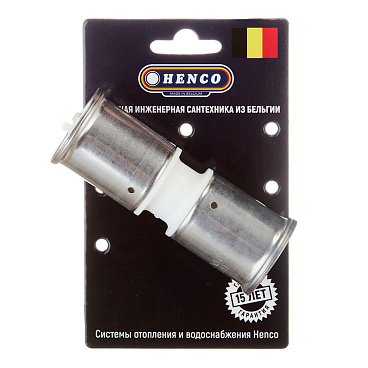 Муфта Henco (15PKW-3232) 32(пресс) х 32(пресс) белая PVDF