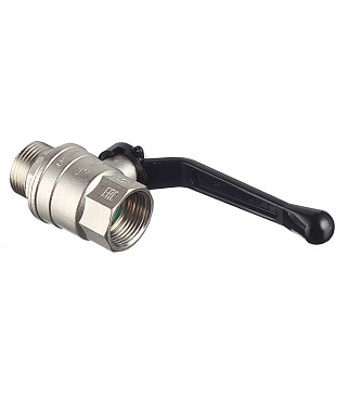 Кран шаровой латунный Bugatti 1 ВР(г) х 1 НР(ш) ручка прямой (03050213)