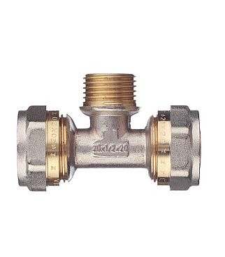 Тройник 20 обж(ц) х 1/2 НР(ш) х 20 обж(ц)