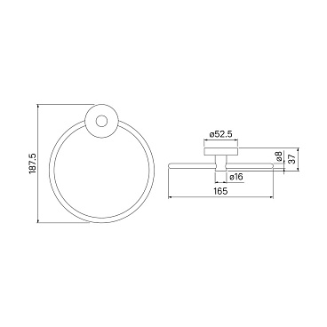 Полотенцедержатель кольцо Iddis Sena d165 мм на шуруп металл хром (SENSSO0i51)