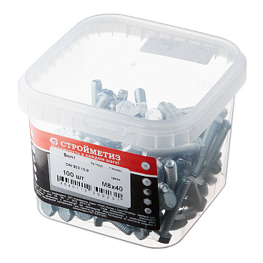 Болт оцинкованный M8x40 мм DIN 933 10,9 (100 шт.)