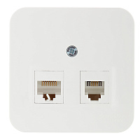 Розетка компьютерная/ телефонная Systeme Electric Blanca накладная белая RJ11/ RJ45 (BLNIA045111)