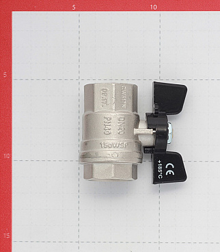 Кран шаровой латунный Bugatti 3/4 ВР(г) х 3/4 ВР(г) бабочка прямой (03020182)