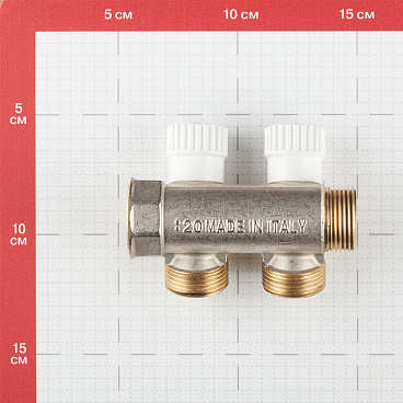 Коллектор Stout 3/4 ВР(г) х 2 выхода 3/4(ЕК) х 3/4 НР(ш) регулирующий (SMB 6851 343402)
