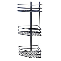 Полка для ванной Металаксон Drop угловая трехъярусная 200х200х660 мм металл черная (4895-3/ЧМПУТВ-3)