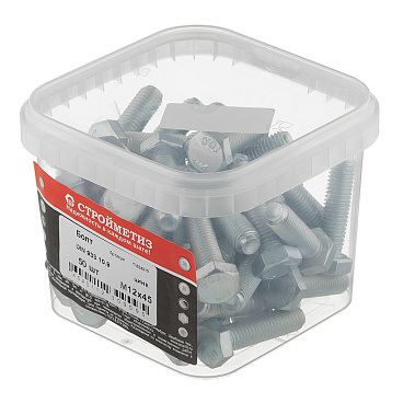 Болт оцинкованный M12x45 мм DIN 933 10,9 (50 шт.)