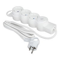 Удлинитель Düwi 3 розетки 2 м ПВС 3х0,75 кв.мм 10 А 2,2 кВт с кнопкой белый (32007 6)