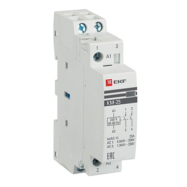 Контактор модульный EKF PROxima КМ 400 В 25 А тип AC 2НО (km-1-25-20)