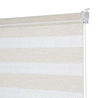 Рулонная штора день-ночь 140х180 см Decofest Бейс эко-бежевая