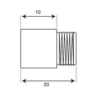 Удлинитель 10 мм х 1/2 ВР(г) х 1/2 НР(ш) латунный