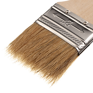 Кисть плоская натуральная щетина деревянная ручка 50х8 мм для эмалей и лаков на алкидной основе