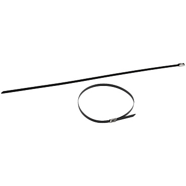 Стяжка кабельная ЭРА 200х4,6 мм с полимерным покрытием нержавеющая сталь черная (10 шт.) (NO-225-256)