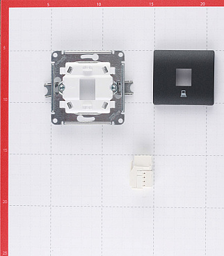 Розетка компьютерная Systeme Electric Glossa встраиваемая антрацит RJ45 (GSL000781К)