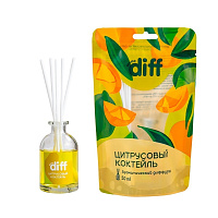 Аромадиффузор с палочками Diff Цитрусовый коктейль 50 мл