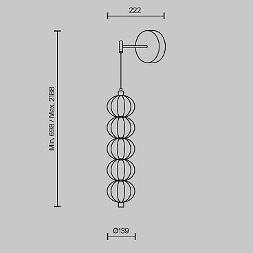 Настенный светильник (бра) Maytoni MOD216WL-L10G3K