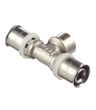 Тройник VALTEC (VTm.232.N.200420) 20(пресс) х 1/2 ВР(г) х 20(пресс)