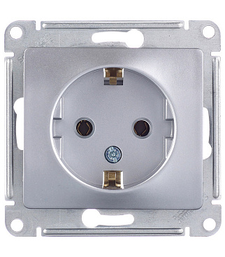 Розетка Systeme Electric Glossa встраиваемая алюминий (GSL000343)
