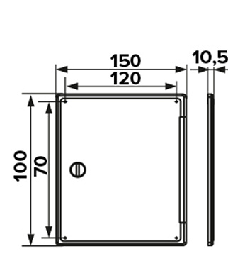 Люк ревизионный пластиковый 100х150 мм накладной