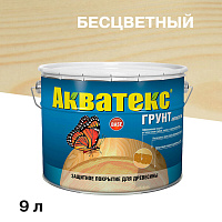 Антисептик Акватекс грунтовочный для дерева бесцветный 9 л
