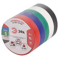 Изолента Эра Set-5 ПВХ 5 цветов 15 мм 10 м (5 шт.)